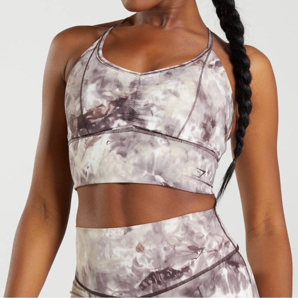 Gymshark Gray and White Sports Bra Intimates
